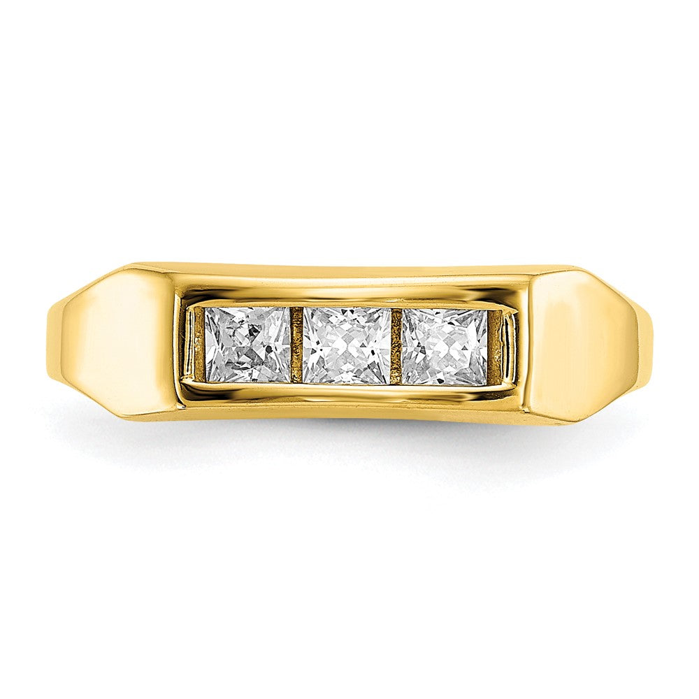 10k Polished 3-Stone CZ Baby / Childs Channel Ring