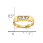 10k Polished 3-Stone CZ Baby / Childs Channel Ring