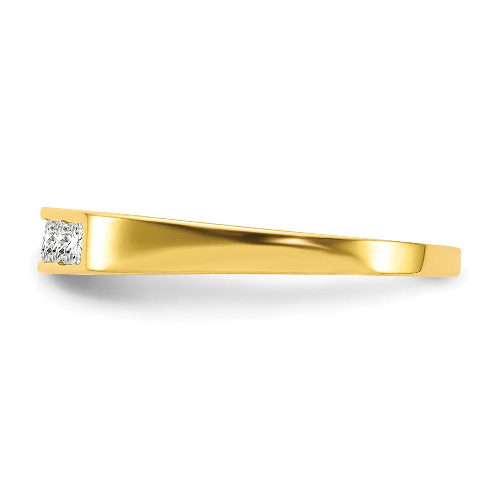 10k Polished 5-Stone CZ Baby / Childs Channel Ring
