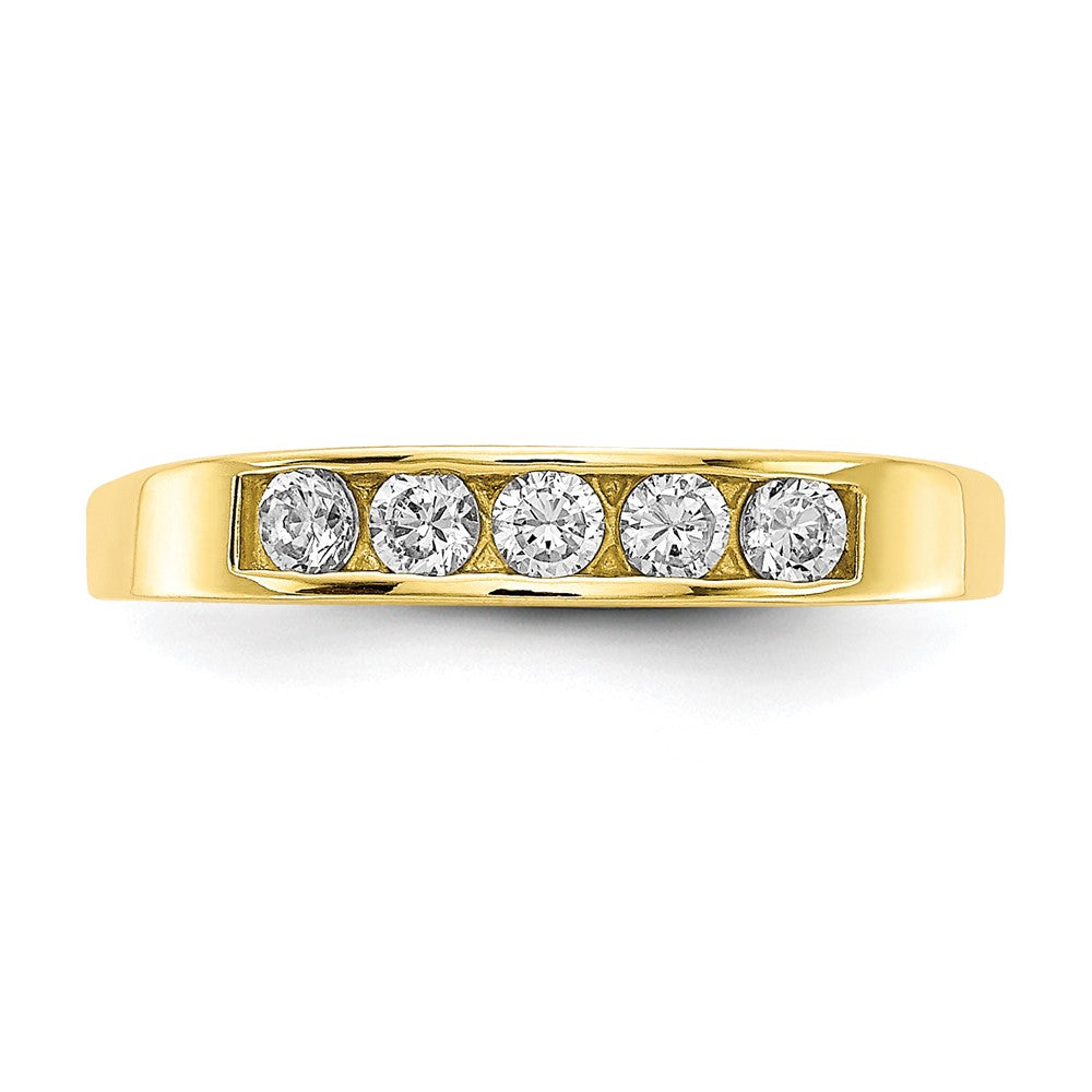 10k Polished 5-Stone CZ Baby / Childs Channel Ring
