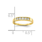 10k Polished 5-Stone CZ Baby / Childs Channel Ring