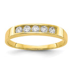 10k Polished 5-Stone CZ Baby / Childs Channel Ring