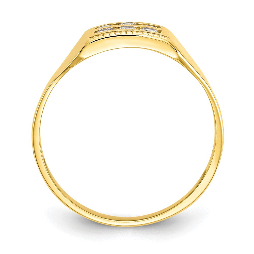 10k Polished 2-Row CZ Baby / Childs Ring