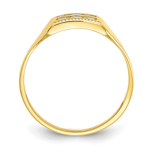 10k Polished 2-Row CZ Baby / Childs Ring