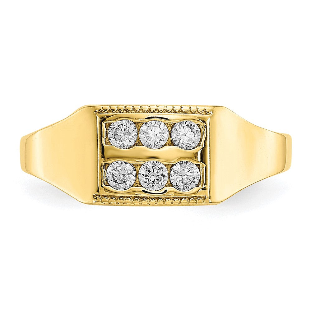 10k Polished 2-Row CZ Baby / Childs Ring