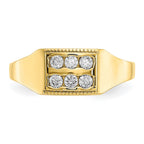 10k Polished 2-Row CZ Baby / Childs Ring