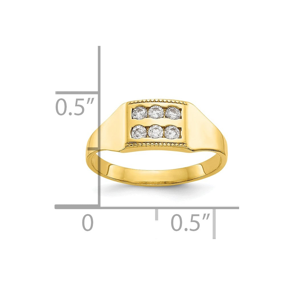 10k Polished 2-Row CZ Baby / Childs Ring