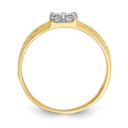 10k 4-Stone CZ and Lattice Baby Ring