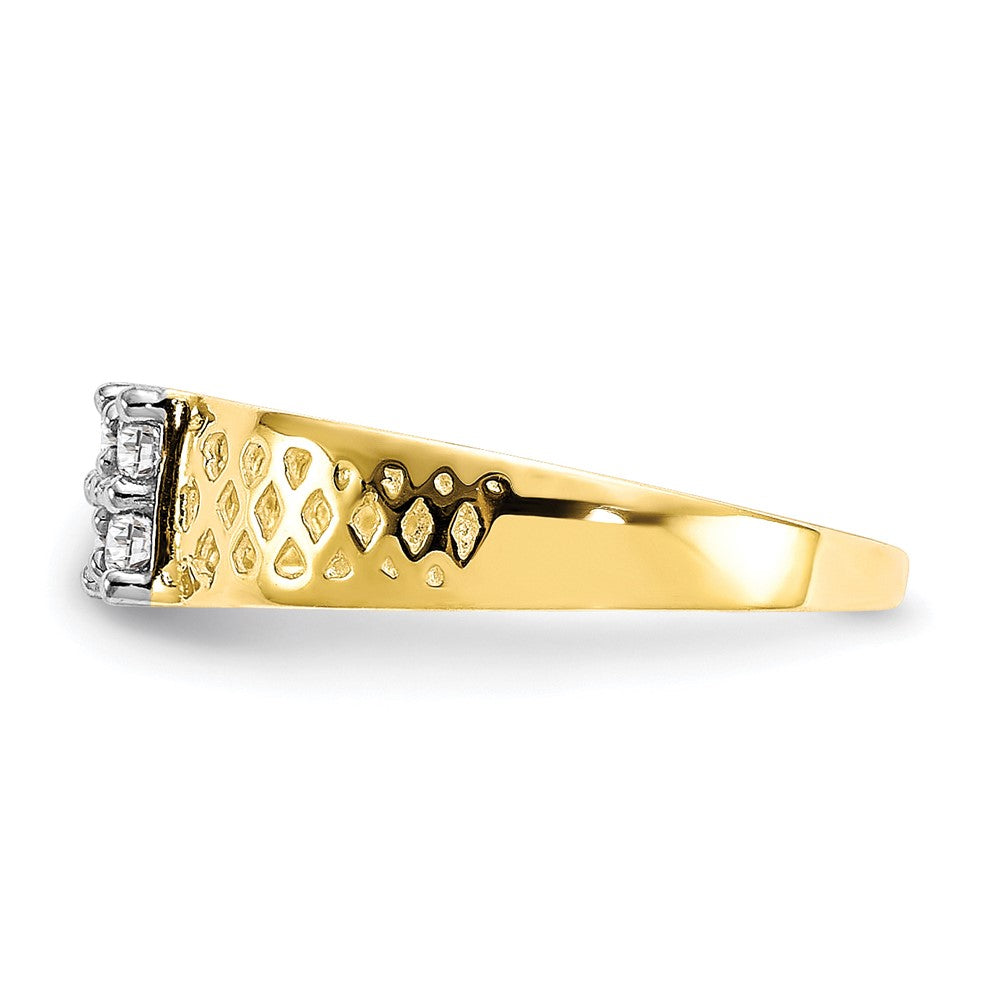 10k 4-Stone CZ and Lattice Baby Ring