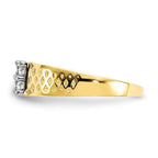 10k 4-Stone CZ and Lattice Baby Ring