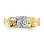 10k 4-Stone CZ and Lattice Baby Ring
