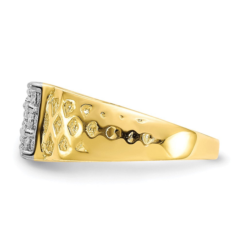 10k 9-Stone CZ and Lattice Baby Ring