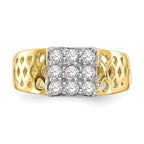 10k 9-Stone CZ and Lattice Baby Ring