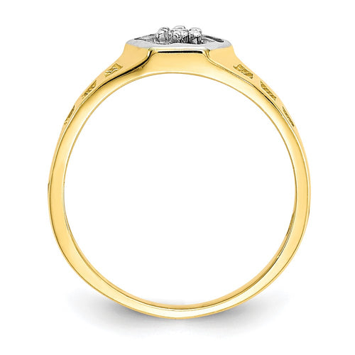 10k CZ Hexagon Baby / Childs Ring