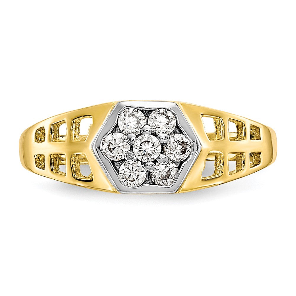 10k CZ Hexagon Baby / Childs Ring