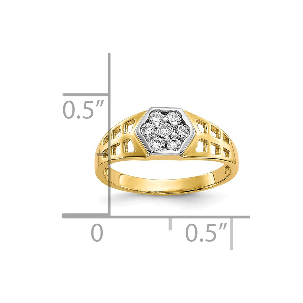 10k CZ Hexagon Baby / Childs Ring