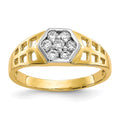 10k CZ Hexagon Baby / Childs Ring