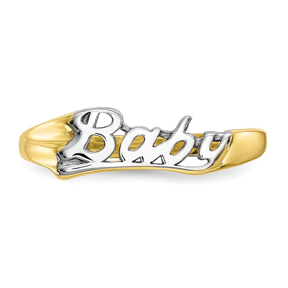 10K and White Rhodium BABY Baby / Childs Ring