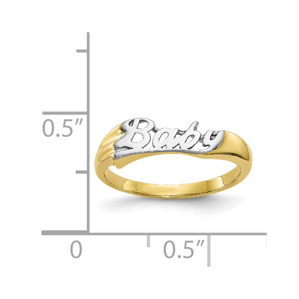 10K and White Rhodium BABY Baby / Childs Ring