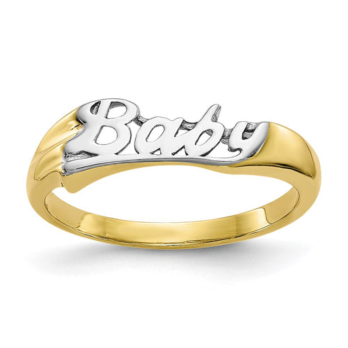 10K and White Rhodium BABY Baby / Childs Ring