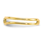 10k Bezel-set Clear CZ Toe Ring
