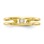 10k Bezel-set Clear CZ Toe Ring