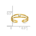 10k Bezel-set Clear CZ Toe Ring
