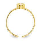 10k Bezel-set 3mm Round Clear CZ Toe Ring