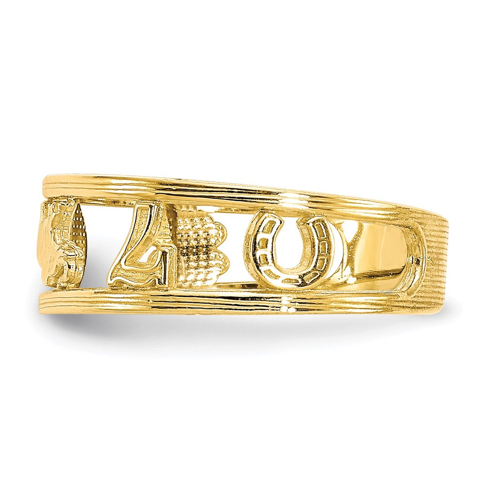 10k Good Luck Symbols Toe Ring