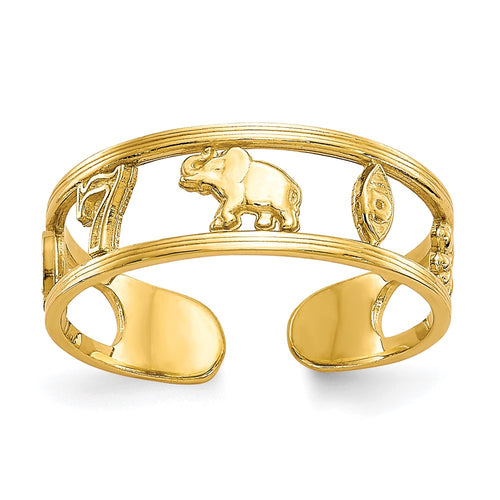 10k Good Luck Symbols Toe Ring