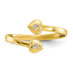 10k Bezel-set Clear CZ Bypass Toe Ring