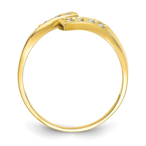 10k Graduated Clear CZ Bypass Toe Ring
