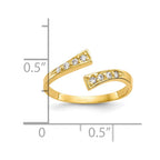 10k Graduated Clear CZ Bypass Toe Ring