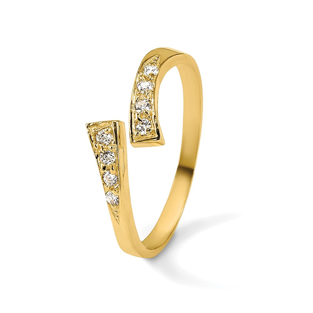 10k Graduated Clear CZ Bypass Toe Ring