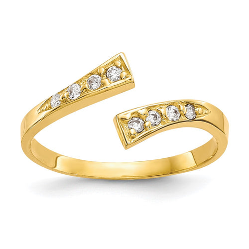 10k Graduated Clear CZ Bypass Toe Ring