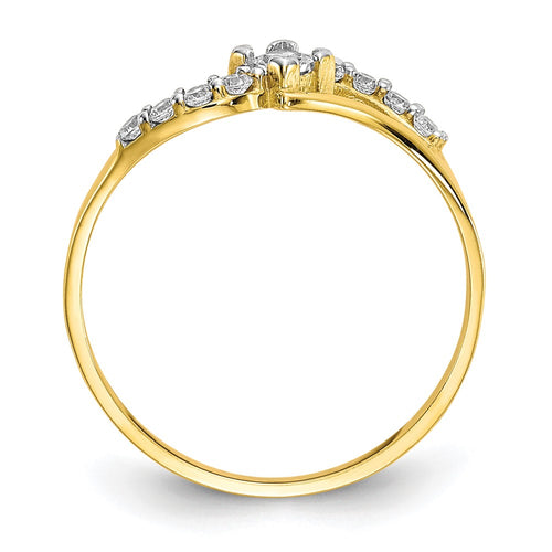 10k Clear CZ Fancy Ring