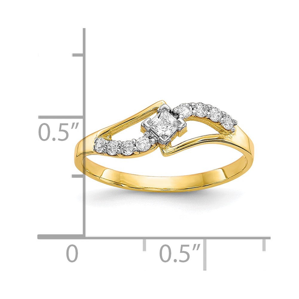 10k Clear CZ Fancy Ring