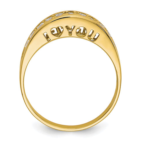 10k I LOVE YOU FOREVER CZ Ring