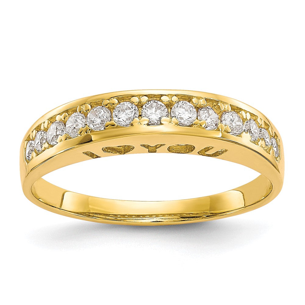 10k I LOVE YOU FOREVER CZ Ring
