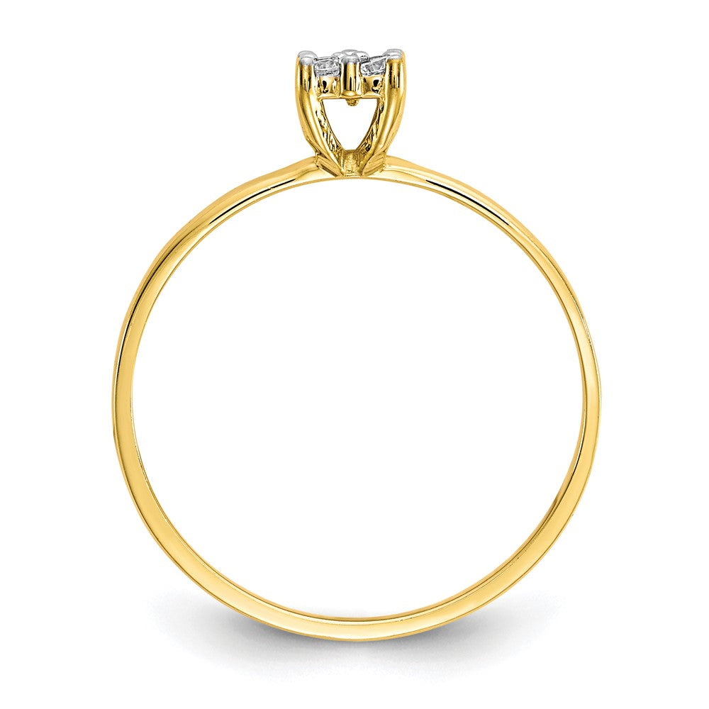 10k 4-Stone Clear CZ Promise Ring