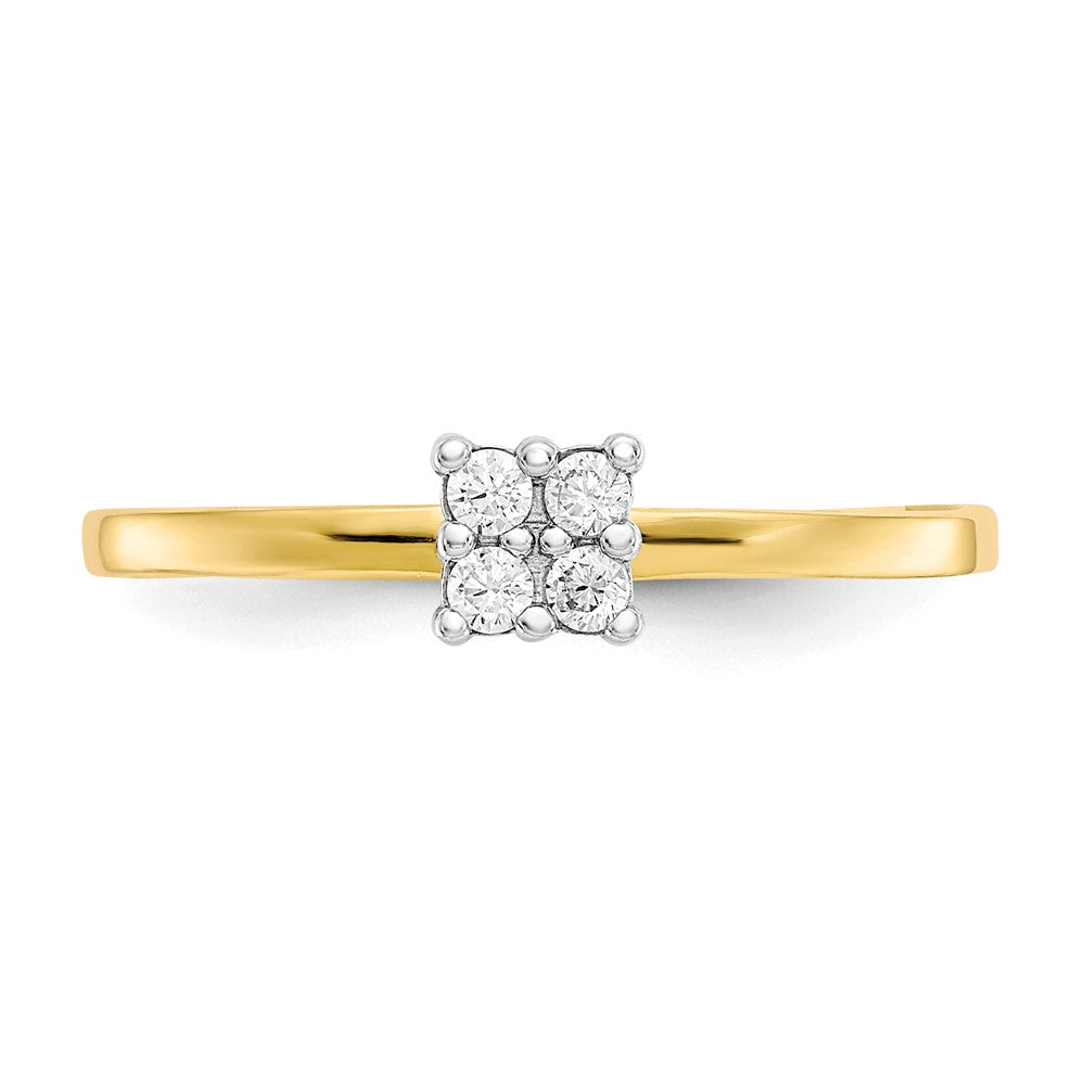 10k 4-Stone Clear CZ Promise Ring