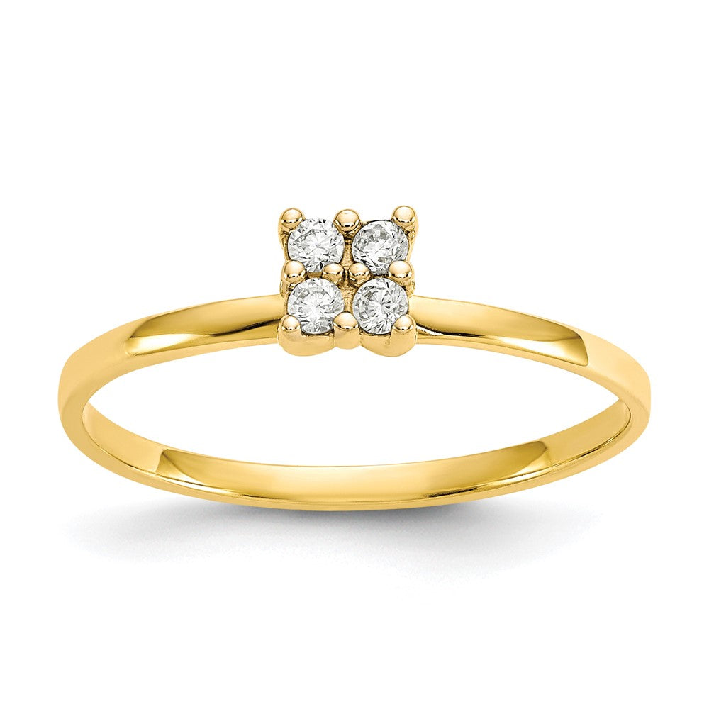 10k 4-Stone Clear CZ Promise Ring