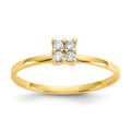 10k 4-Stone Clear CZ Promise Ring