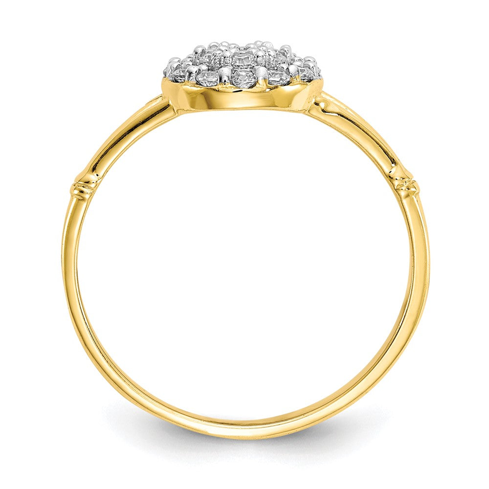 10k Clear CZ Cluster Halo Ring