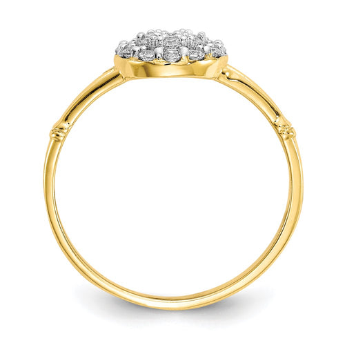 10k Clear CZ Cluster Halo Ring
