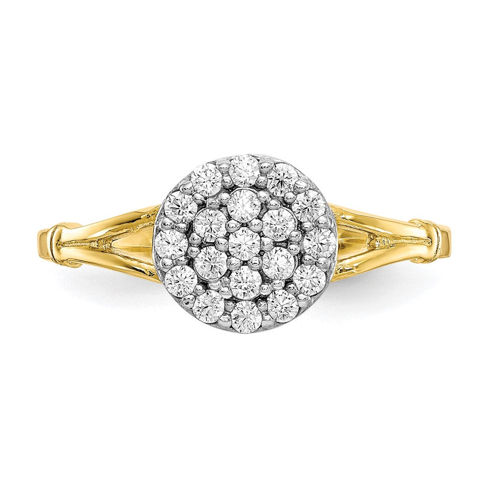 10k Clear CZ Cluster Halo Ring