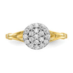 10k Clear CZ Cluster Halo Ring