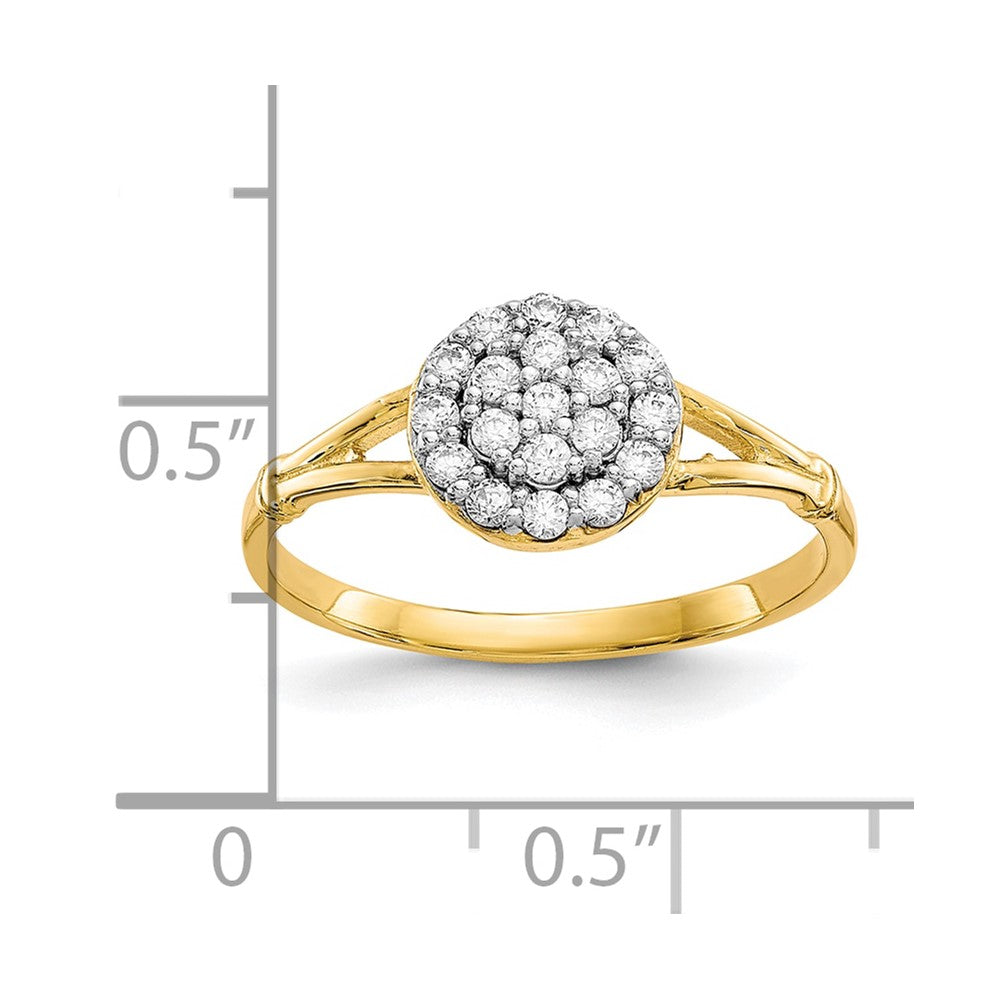 10k Clear CZ Cluster Halo Ring