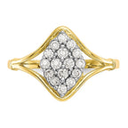 10k Clear CZ Cluster Ring