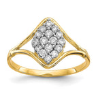 10k Clear CZ Cluster Ring